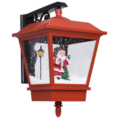 Kerstwandlamp Met Led-Lampjes En Kerstman 40X27X45 Cm Rood Zwart En Rood