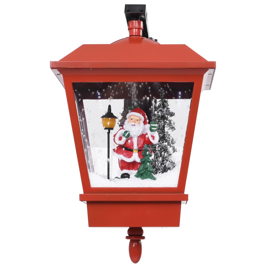 Kerstwandlamp Met Led-Lampjes En Kerstman 40X27X45 Cm Rood Zwart En Rood