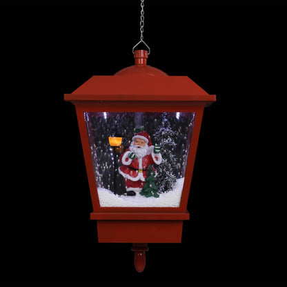 Kersthanglamp Met Led-Lamp En Kerstman 27X27X45 Cm Rood Zwart En Rood
