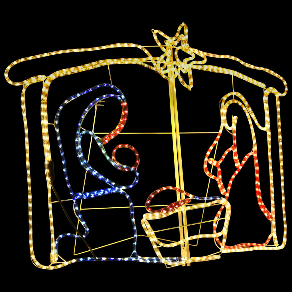 Kerstdecoratie Kerststal 240 Led's 116X41X87 Cm Koudwit