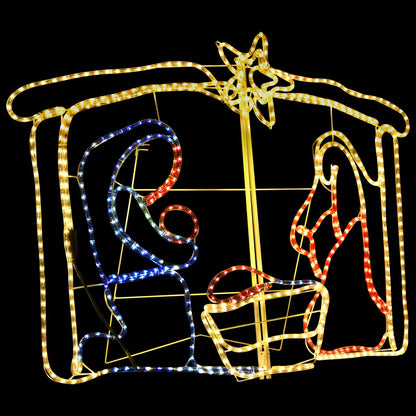 Kerstdecoratie Kerststal 240 Led's 116X41X87 Cm Koudwit