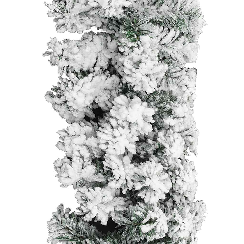 Kerstslinger Met Sneeuw Pvc Groen