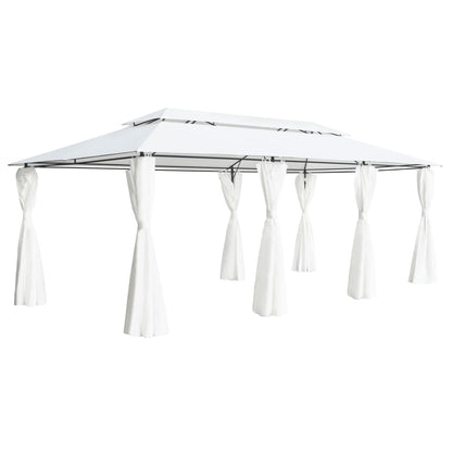 Prieel Met Gordijnen 180G/M² 600X298X270 Cm Wit