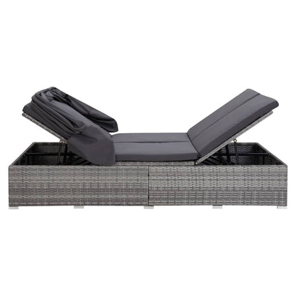 Ligbed Met Kussen 2-Persoons Poly Rattan
