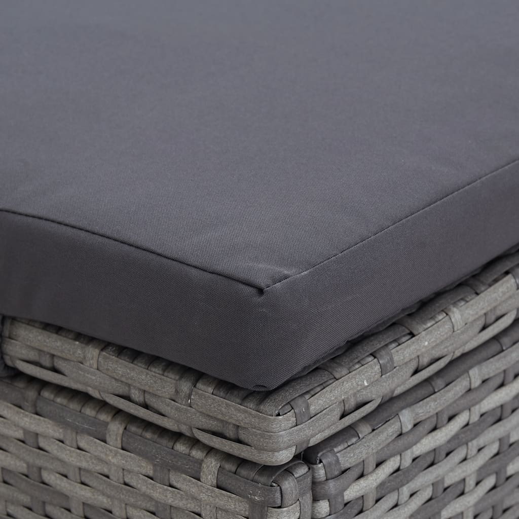 Ligbed Met Kussen 2-Persoons Poly Rattan