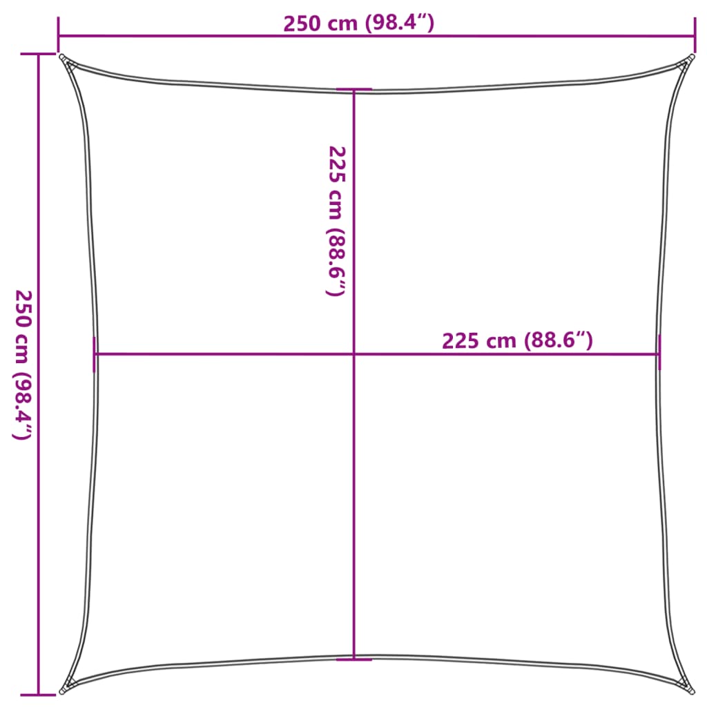 Zonnezeil 160 G/M² Vierkant 2,5X2,5 M Hdpe Kleurig Terracotta