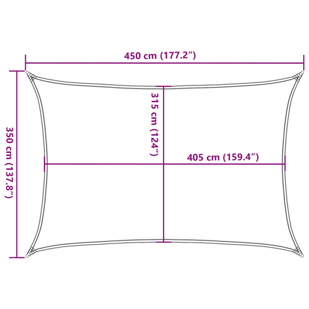 Zonnezeil 160 G/M² Rechthoekig 3,5X4,5 M Hdpe Kleurig Terracotta