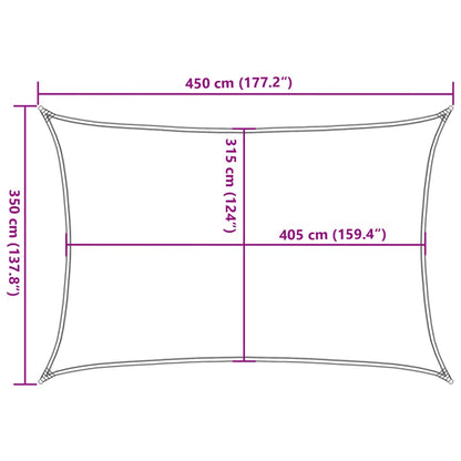 Zonnezeil 160 G/M² Rechthoekig 3,5X4,5 M Hdpe Kleurig Terracotta