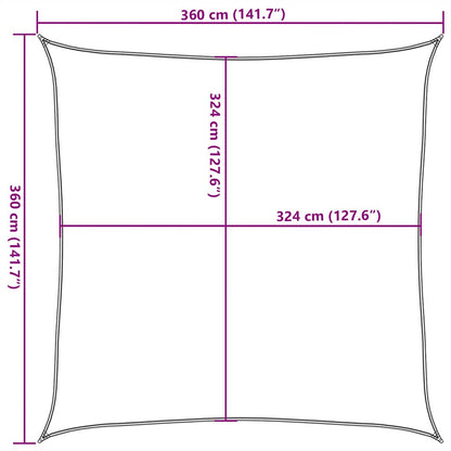 Zonnezeil 160 G/M² Vierkant 3,6X3,6 M Hdpe Blauw