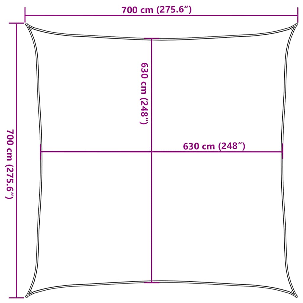 Zonnezeil 160 G/M² Vierkant Hdpe Geel