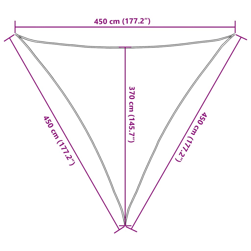 Zonnezeil 160 G/M² Driehoekig 4,5X4,5X4,5 M Hdpe Geel