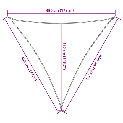 Zonnezeil 160 G/M² Driehoekig 4,5X4,5X4,5 M Hdpe Geel