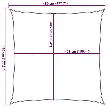 Zonnezeil 160 G/M² Vierkant 4,5X4,5 M Hdpe Oranje
