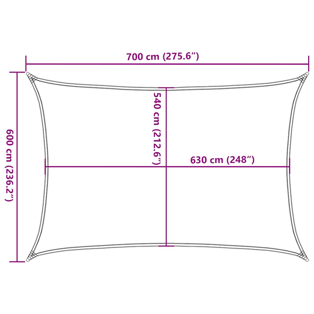 Zonnezeil 160 G/M² Rechthoekig Hdpe Oranje