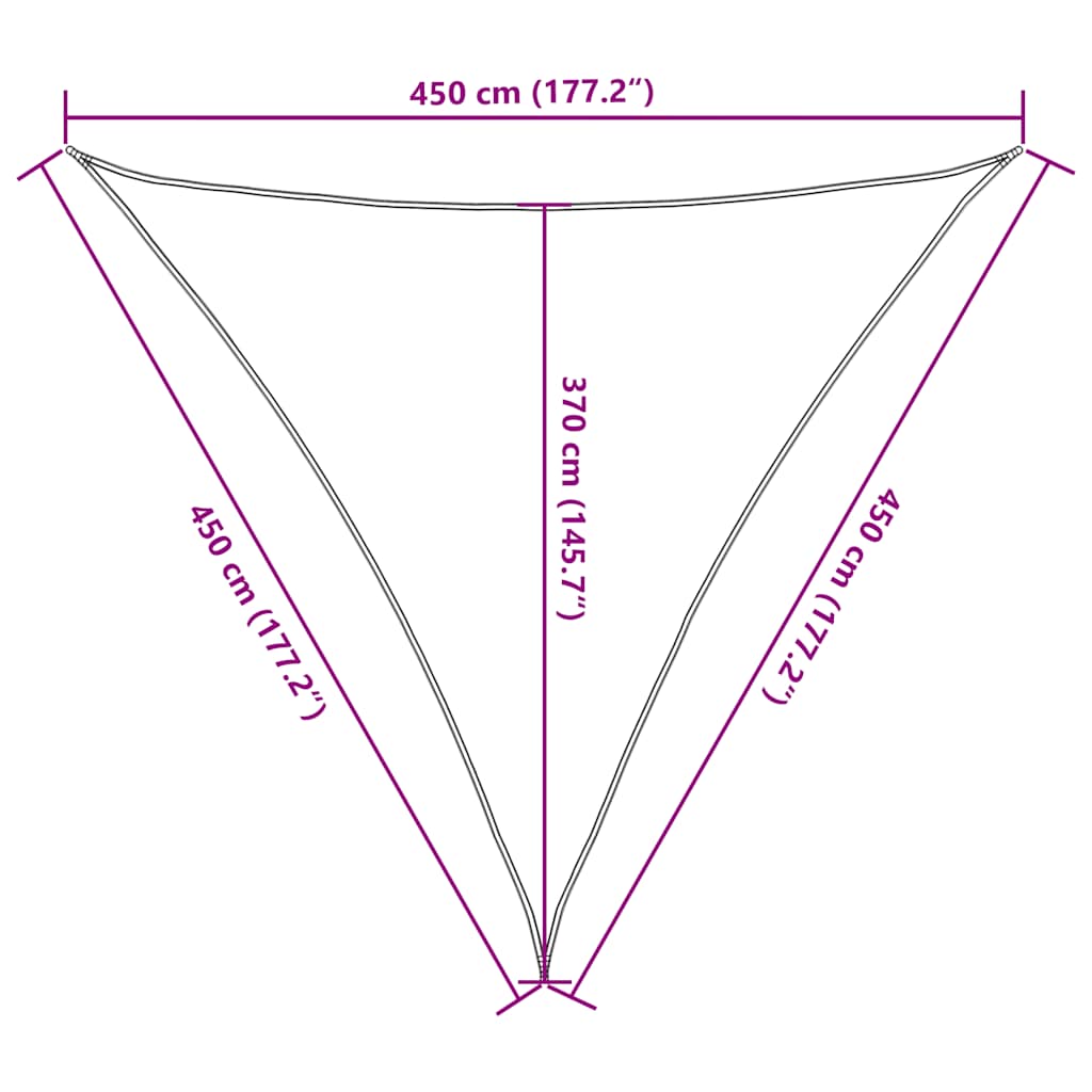 Zonnezeil 160 G/M² Driehoekig 4,5X4,5X4,5 M Hdpe Oranje