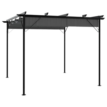 Pergola Met Uitschuifbaar Dak 3X3 M Staal Crémewit