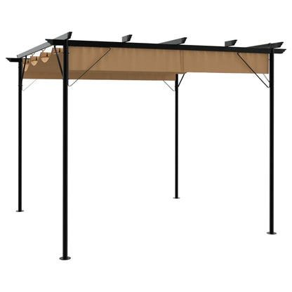 Pergola Met Uitschuifbaar Dak 3X3 M Staal Crémewit