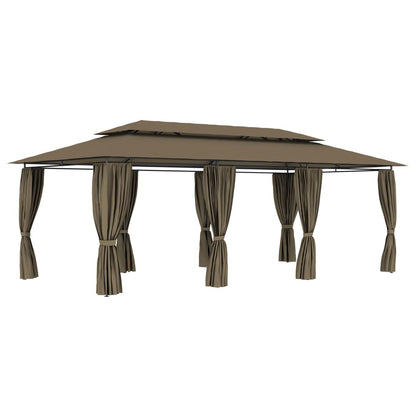 Prieel Met Gordijnen 180 G/M² 600X298X270 Cm