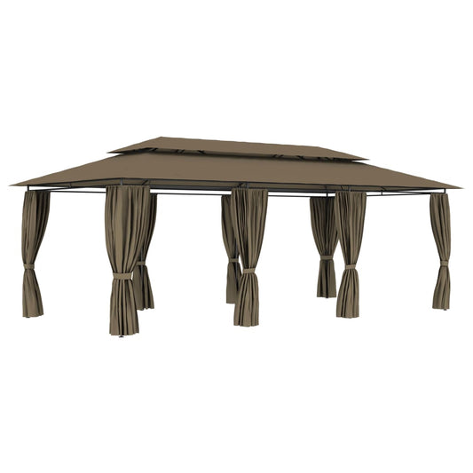 Prieel Met Gordijnen 180 G/M² 600X298X270 Cm