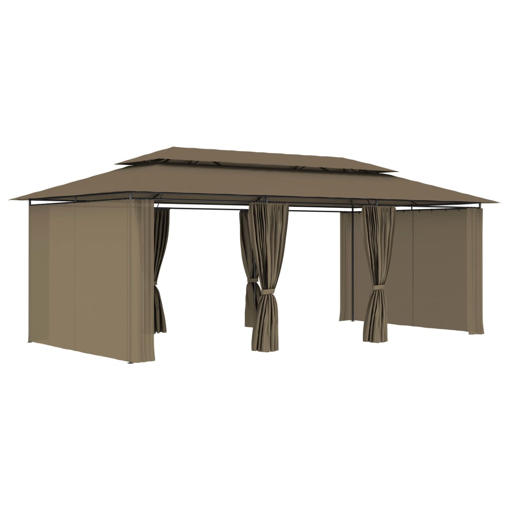 Prieel Met Gordijnen 180 G/M² 600X298X270 Cm
