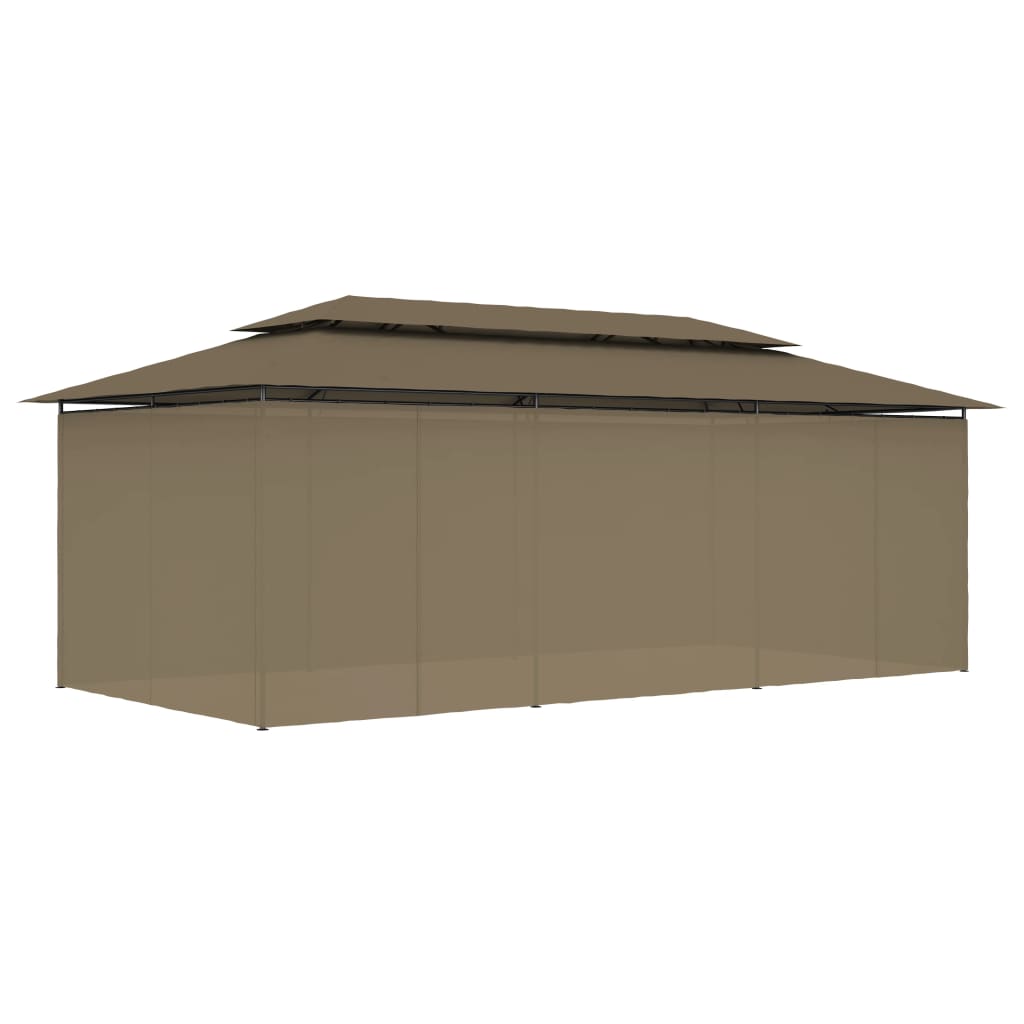 Prieel Met Gordijnen 180 G/M² 600X298X270 Cm