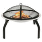 Vuurschaal En Barbecue 2-In-1 Met Pook 56X56X49 Cm Rvs