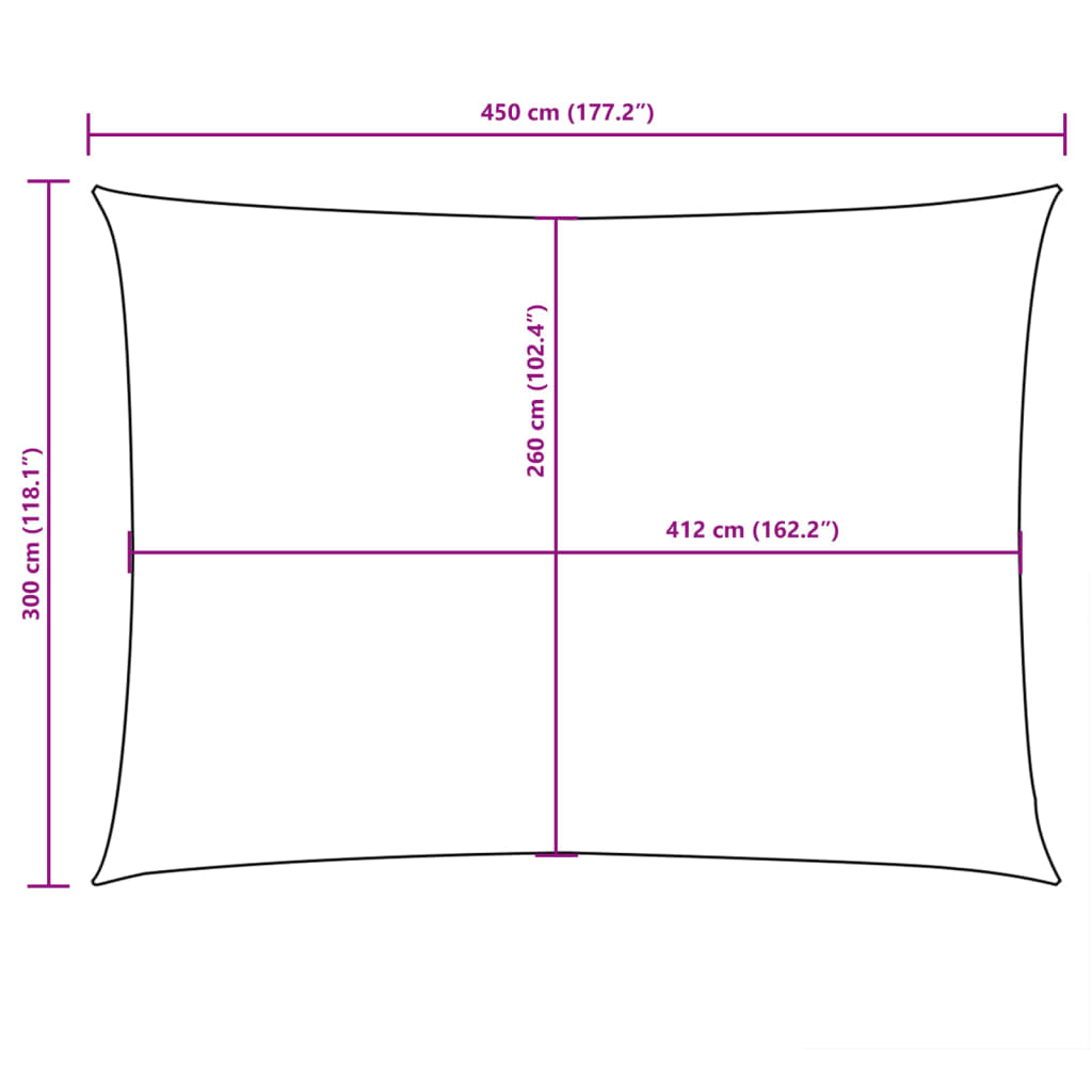 Zonnescherm Rechthoekig 3X4,5 M Oxford Stof Rood