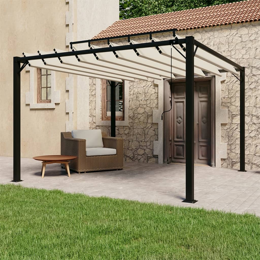 Prieel Met Lamellendak Stof En Aluminium Kleurig