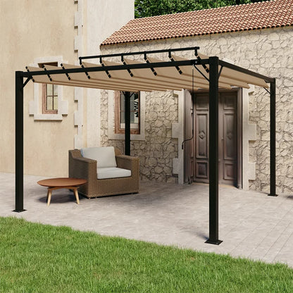 Prieel Met Lamellendak Stof En Aluminium Kleurig