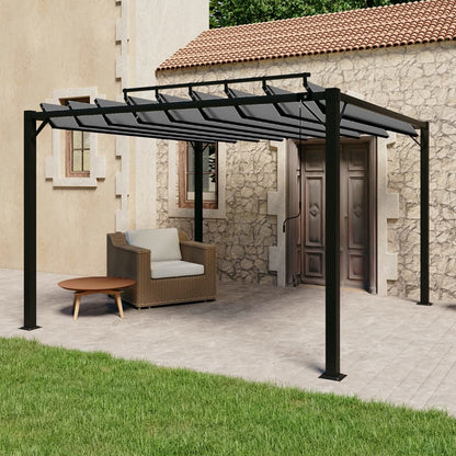 Prieel Met Lamellendak Stof En Aluminium Kleurig