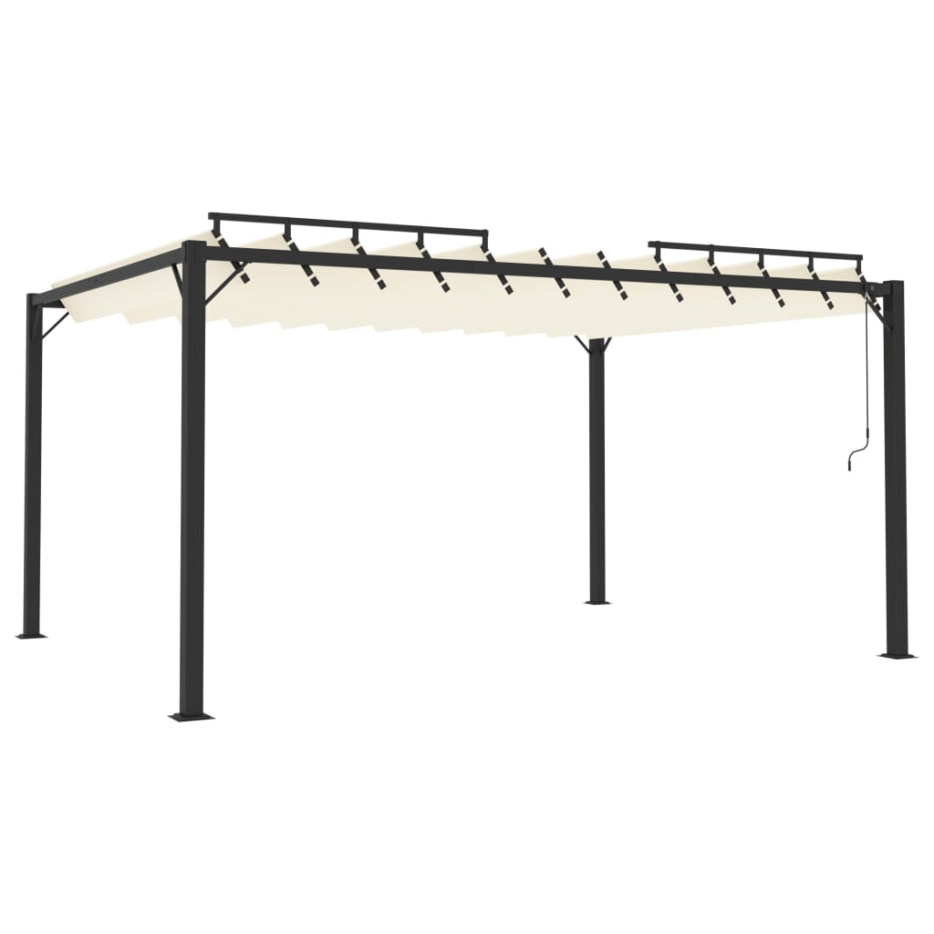 Prieel Met Lamellendak Stof En Aluminium Kleurig