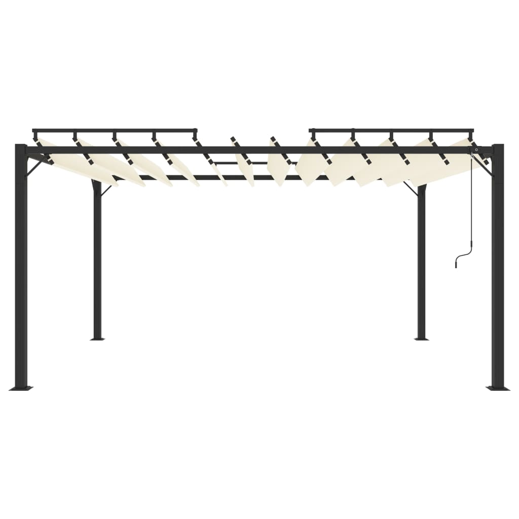 Prieel Met Lamellendak Stof En Aluminium Kleurig