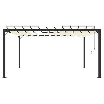 Prieel Met Lamellendak Stof En Aluminium Kleurig
