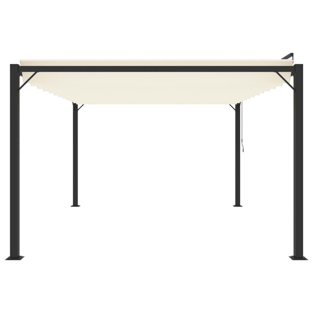 Prieel Met Lamellendak Stof En Aluminium Kleurig