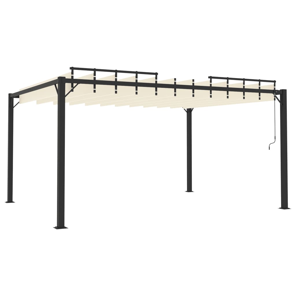 Prieel Met Lamellendak Stof En Aluminium Kleurig