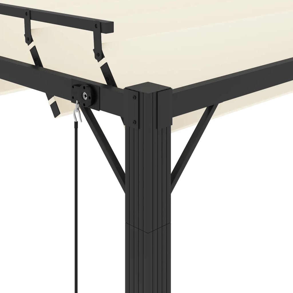 Prieel Met Lamellendak Stof En Aluminium Kleurig