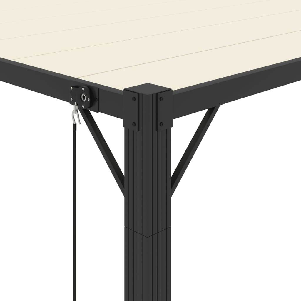 Prieel Met Lamellendak Stof En Aluminium Kleurig