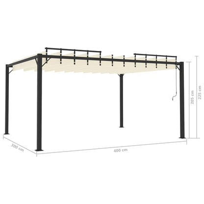 Prieel Met Lamellendak Stof En Aluminium Kleurig