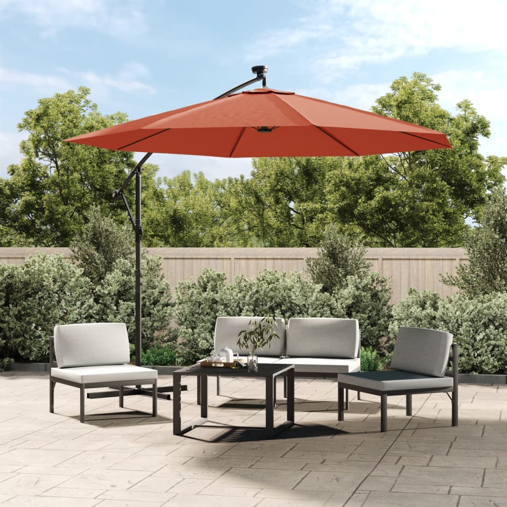 Zweefparasol Met Led En Stalen Paal