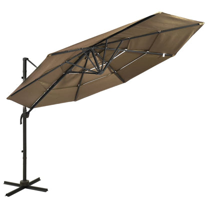 Parasol 4-Laags Met Aluminium Paal 3X3 M