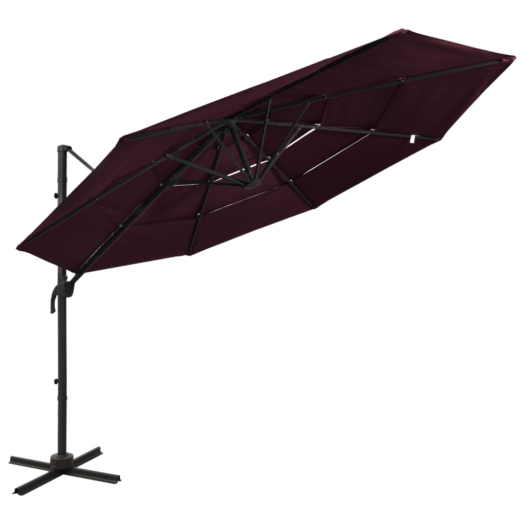 Parasol 4-Laags Met Aluminium Paal 3X3 M