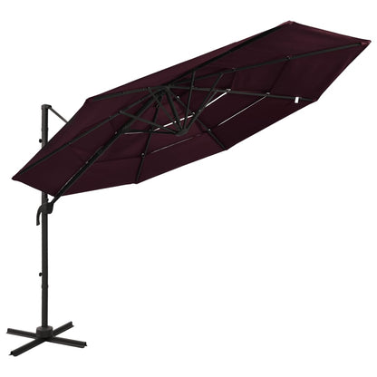 Parasol 4-Laags Met Aluminium Paal 3X3 M