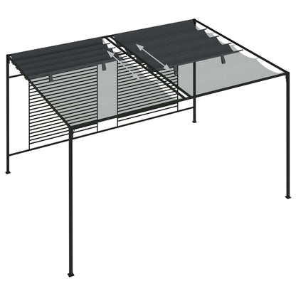 Prieel Met Uittrekbaar Dak 180 G/M² 4X3X2,3 M Kleurig