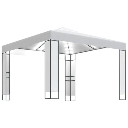 Prieel Met Dubbel Dak En Led-Lichtslinger 3X3 M