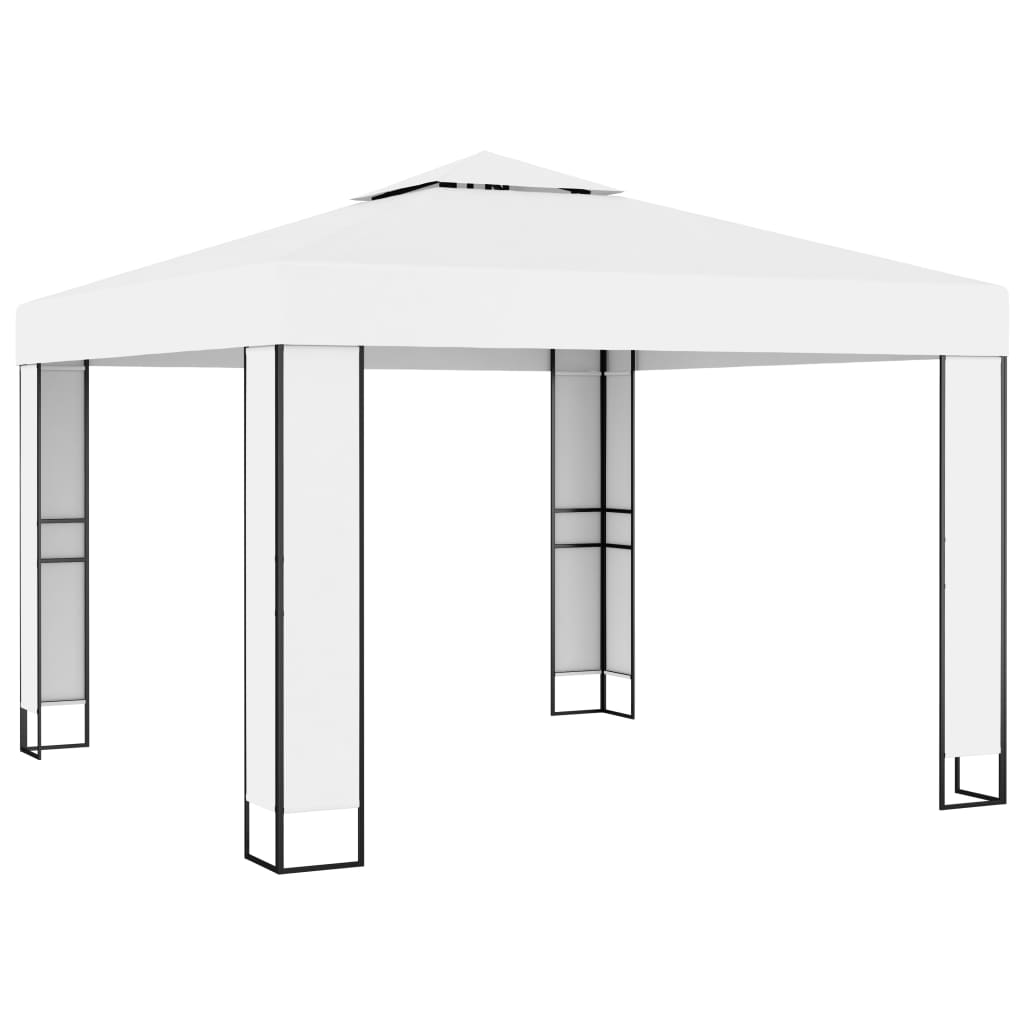 Prieel Met Dubbel Dak En Led-Lichtslinger 3X3 M