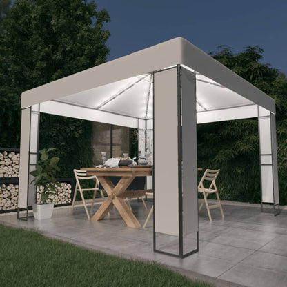 Prieel Met Dubbel Dak En Led-Lichtslinger 3X3 M