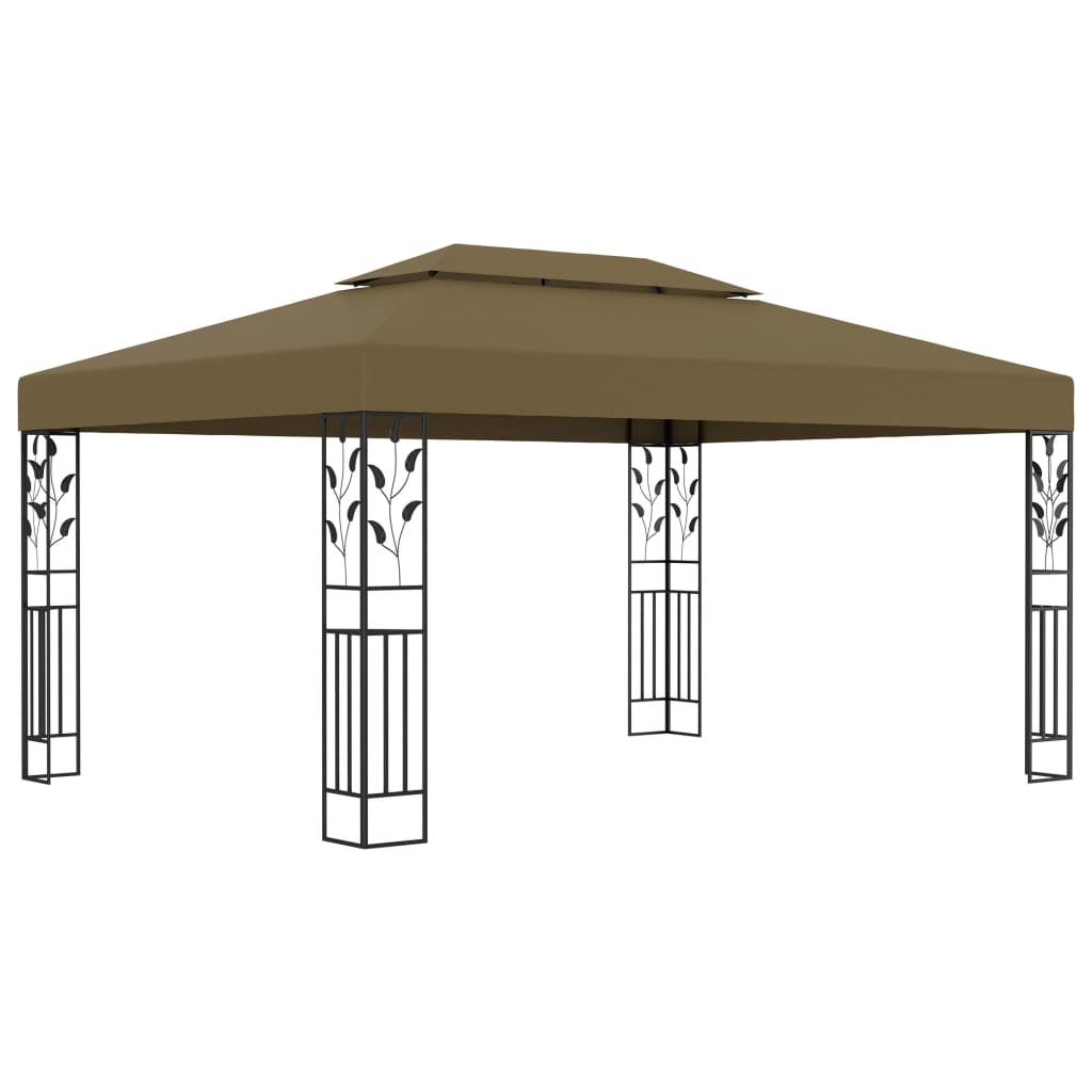 Prieel Met Dubbel Dak En Led-Lichtslinger 3X4 M