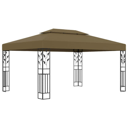 Prieel Met Dubbel Dak En Led-Lichtslinger 3X4 M