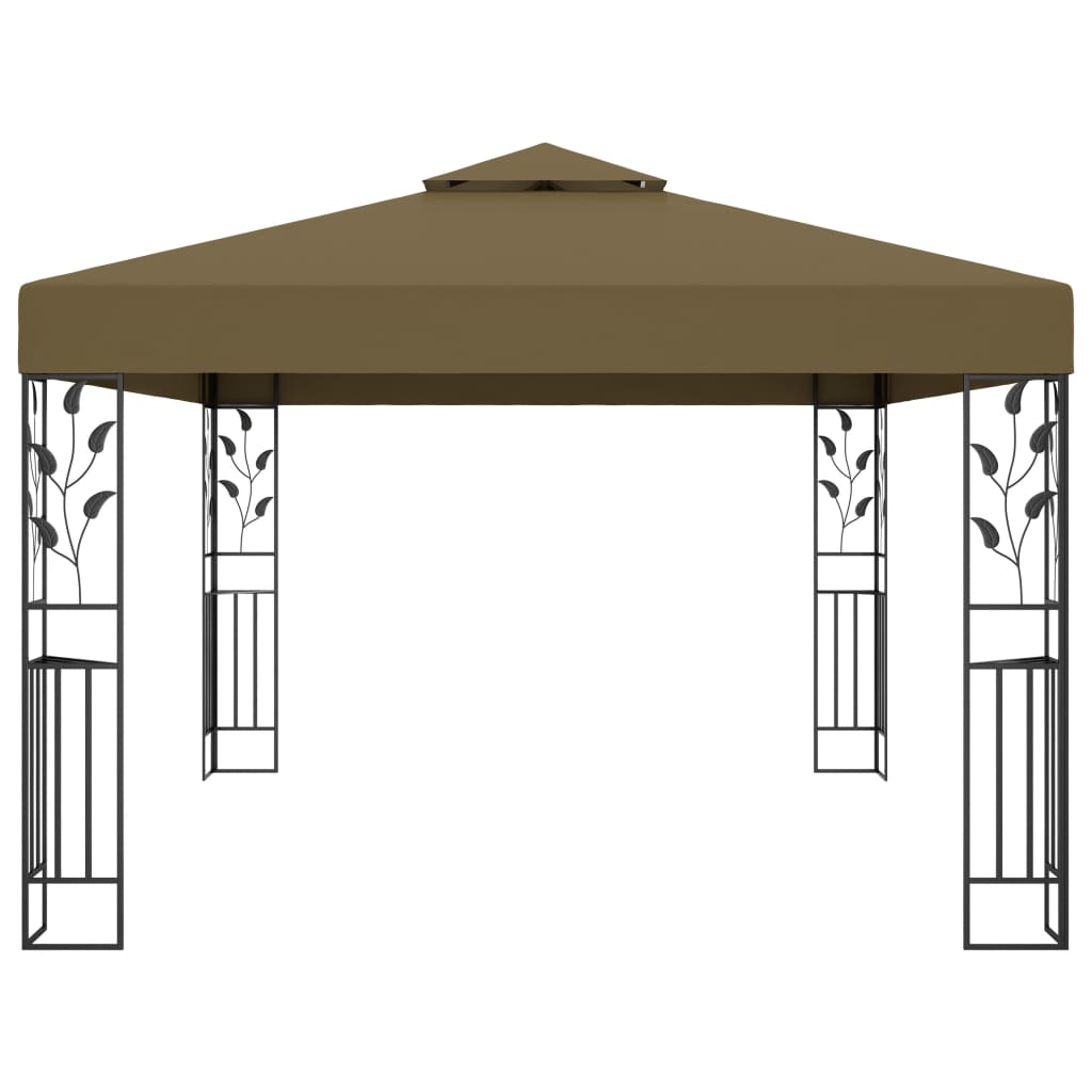 Prieel Met Dubbel Dak En Led-Lichtslinger 3X4 M
