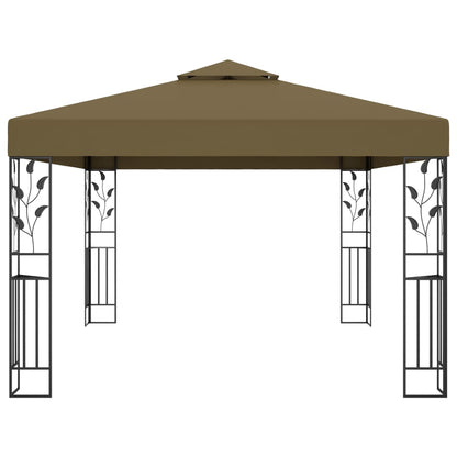Prieel Met Dubbel Dak En Led-Lichtslinger 3X4 M